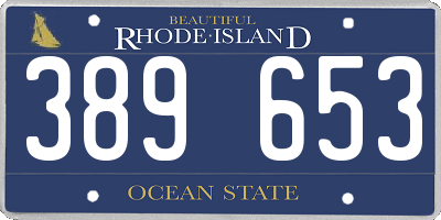 RI license plate 389653