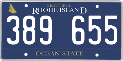 RI license plate 389655