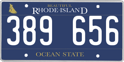RI license plate 389656