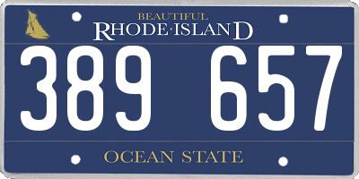 RI license plate 389657