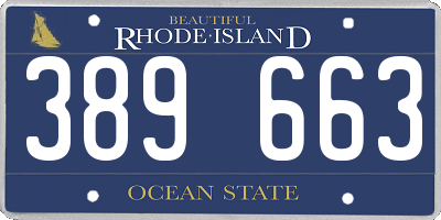 RI license plate 389663
