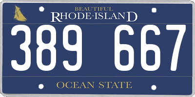 RI license plate 389667