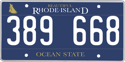 RI license plate 389668