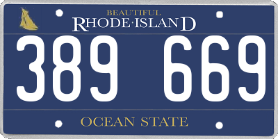 RI license plate 389669