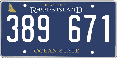RI license plate 389671