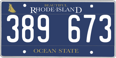 RI license plate 389673