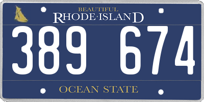 RI license plate 389674