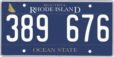 RI license plate 389676