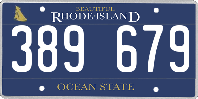 RI license plate 389679