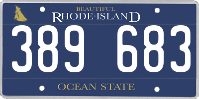 RI license plate 389683