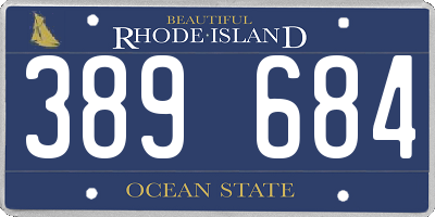 RI license plate 389684