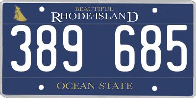 RI license plate 389685