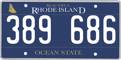 RI license plate 389686