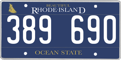 RI license plate 389690