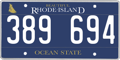RI license plate 389694