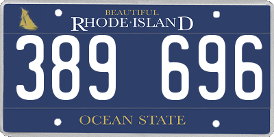 RI license plate 389696