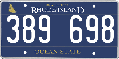 RI license plate 389698