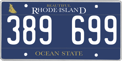 RI license plate 389699