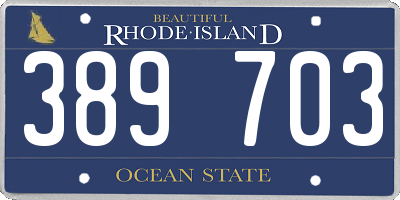 RI license plate 389703