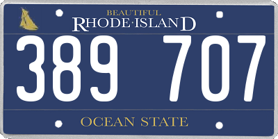 RI license plate 389707