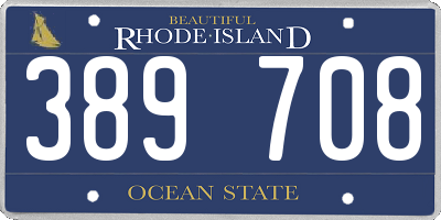 RI license plate 389708