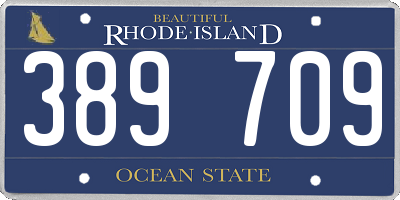 RI license plate 389709