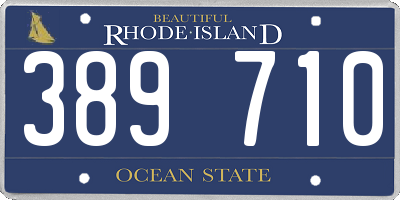 RI license plate 389710