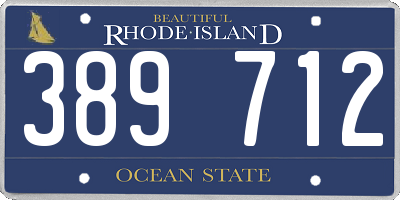 RI license plate 389712