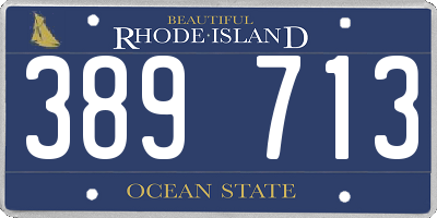 RI license plate 389713