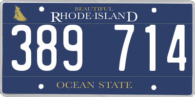 RI license plate 389714