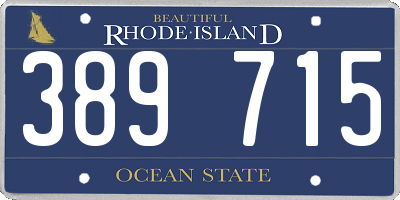 RI license plate 389715