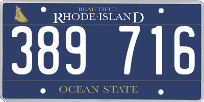 RI license plate 389716