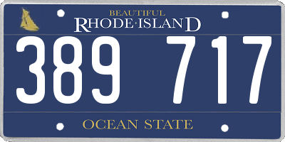 RI license plate 389717