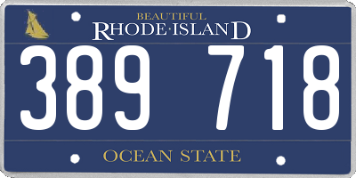 RI license plate 389718