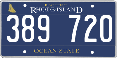 RI license plate 389720
