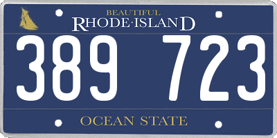 RI license plate 389723