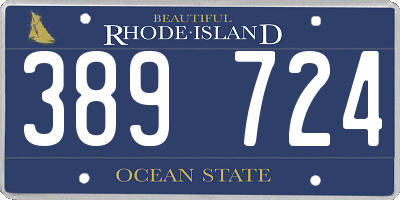 RI license plate 389724