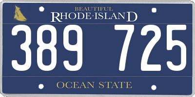 RI license plate 389725