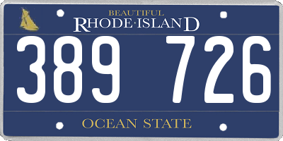 RI license plate 389726