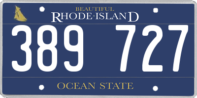 RI license plate 389727