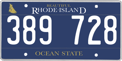 RI license plate 389728
