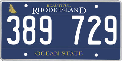 RI license plate 389729