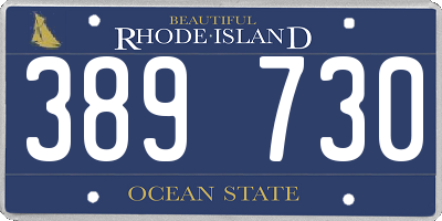 RI license plate 389730
