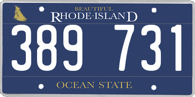RI license plate 389731