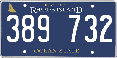RI license plate 389732
