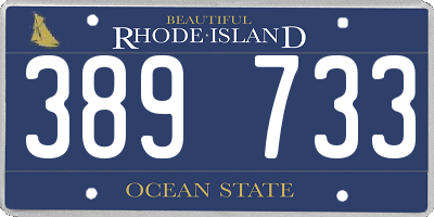 RI license plate 389733