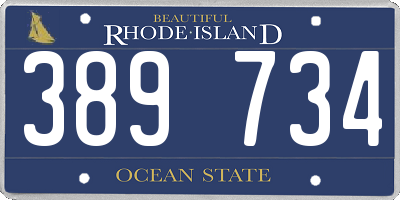 RI license plate 389734