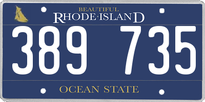 RI license plate 389735
