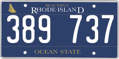 RI license plate 389737