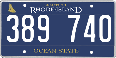 RI license plate 389740